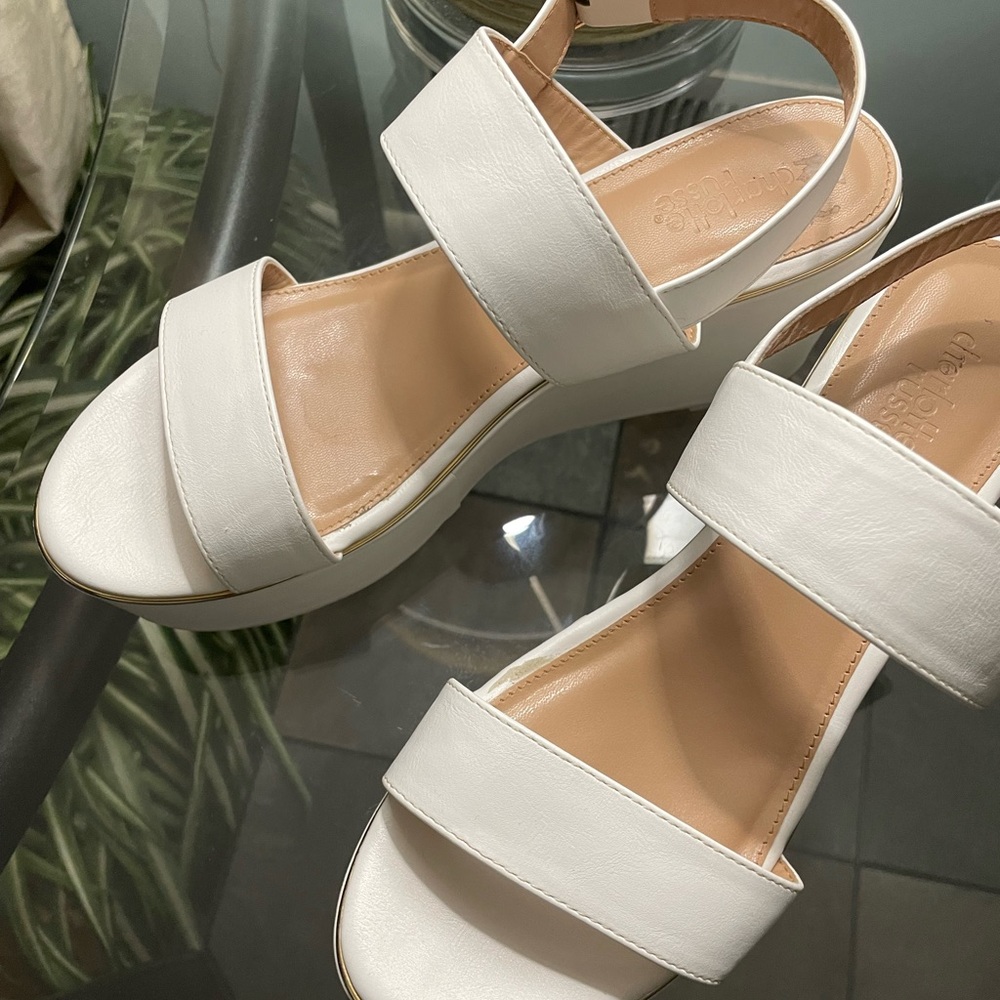 White Charlotte Russe platform sandals